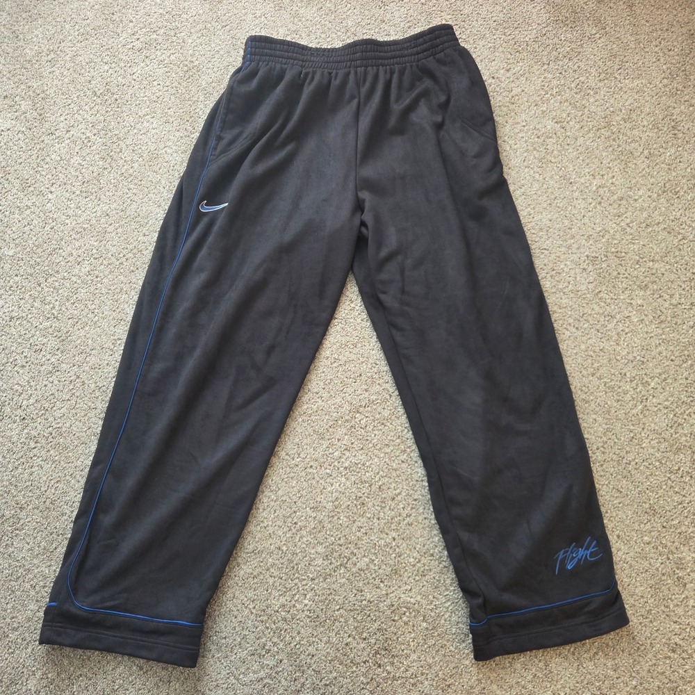 Nike Flight Velour Track Pants Mens XL Black Blue Piping Joggers S50611STP
